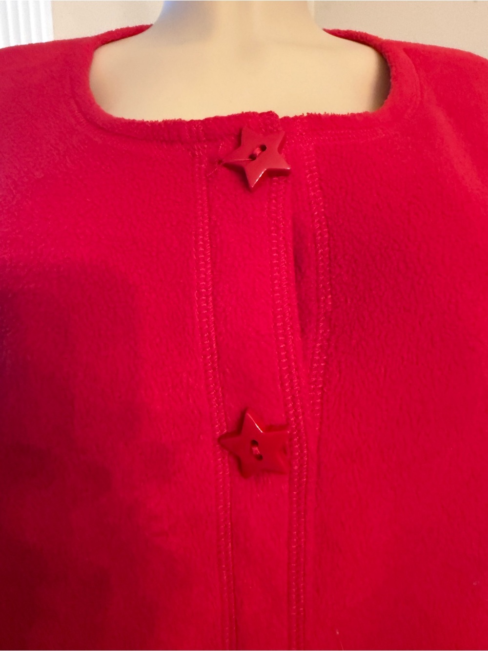 croft & barrow Red Holiday Snowman Button Cardigan - Picture 5 of 7